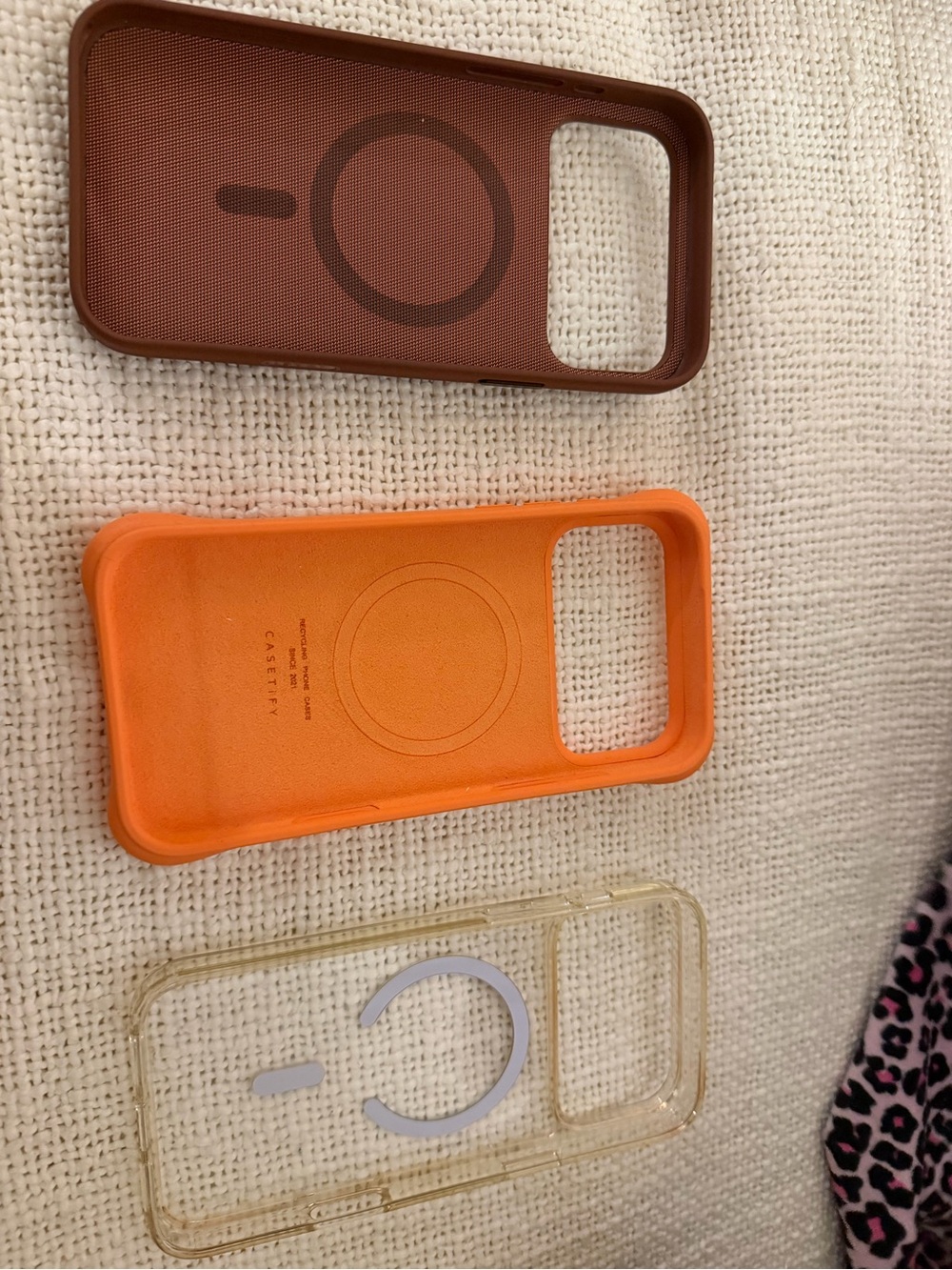 Apple MagSafe-Style Case Trio in Orange, Brown & Clear